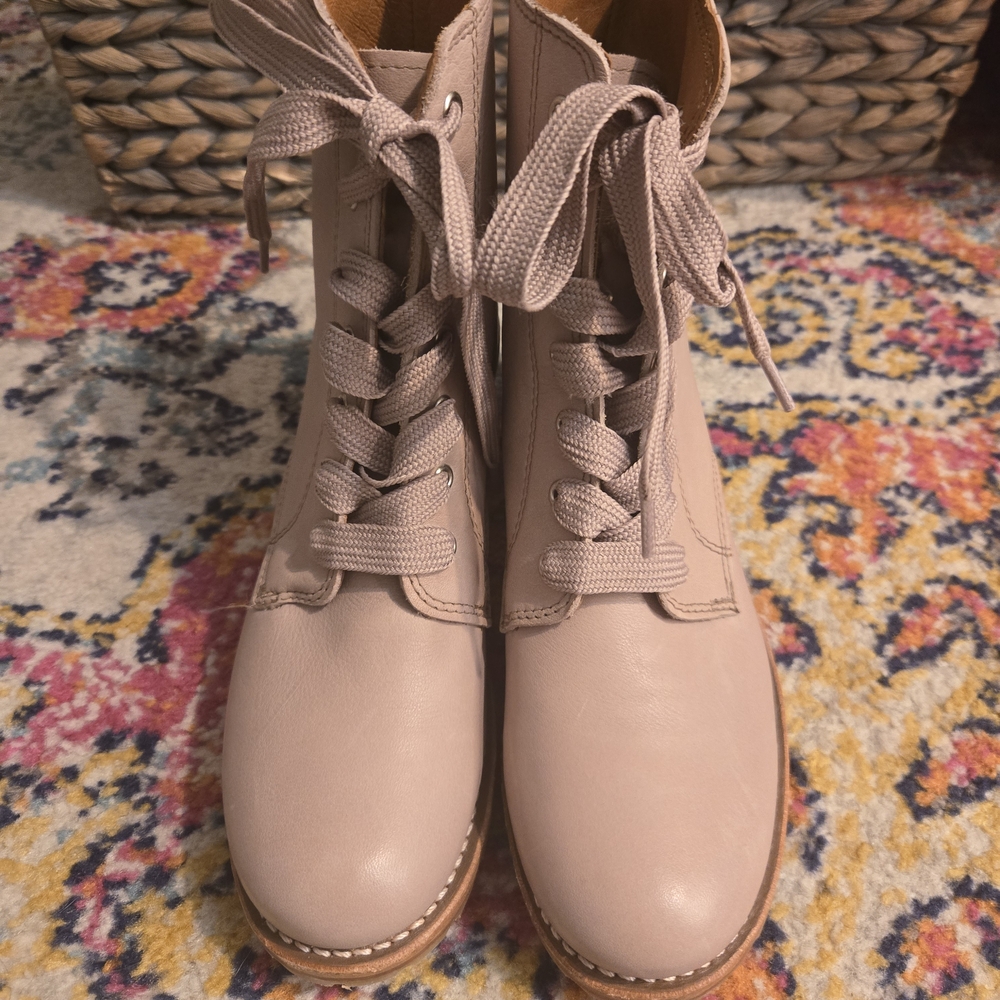 Frye Women's Lace-Up Combat Boots - Light Pink
